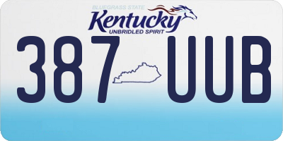 KY license plate 387UUB