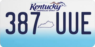 KY license plate 387UUE