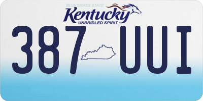 KY license plate 387UUI
