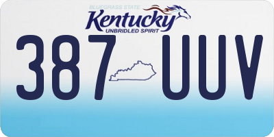 KY license plate 387UUV
