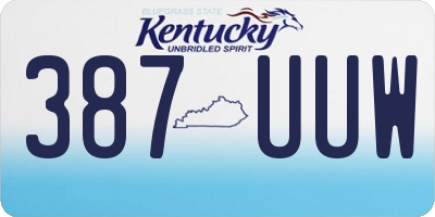 KY license plate 387UUW