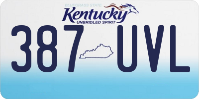KY license plate 387UVL