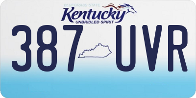 KY license plate 387UVR