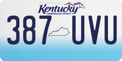 KY license plate 387UVU