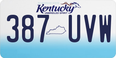 KY license plate 387UVW