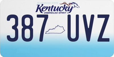 KY license plate 387UVZ