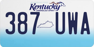 KY license plate 387UWA