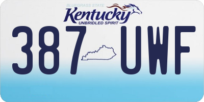 KY license plate 387UWF