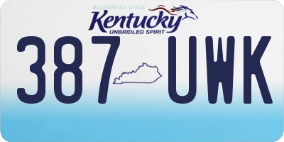 KY license plate 387UWK