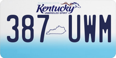 KY license plate 387UWM