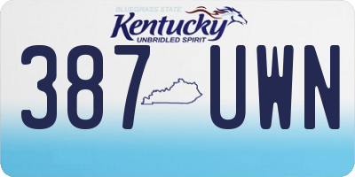 KY license plate 387UWN
