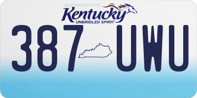 KY license plate 387UWU