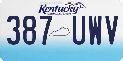 KY license plate 387UWV