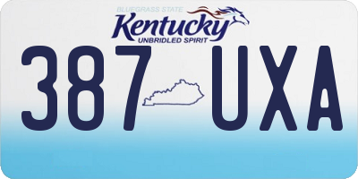 KY license plate 387UXA