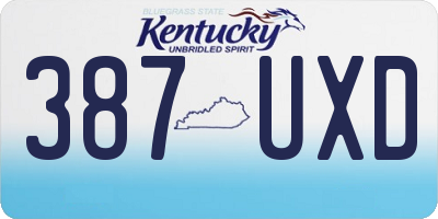KY license plate 387UXD