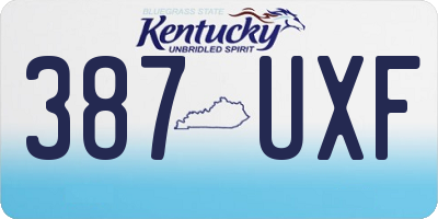 KY license plate 387UXF