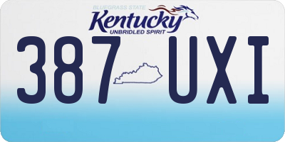KY license plate 387UXI