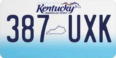 KY license plate 387UXK