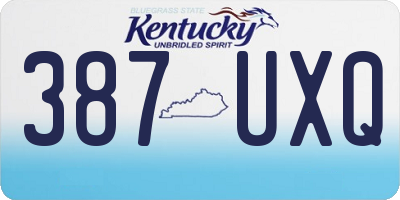 KY license plate 387UXQ