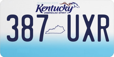 KY license plate 387UXR
