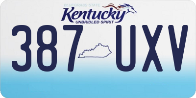 KY license plate 387UXV
