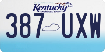 KY license plate 387UXW