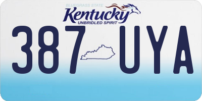 KY license plate 387UYA