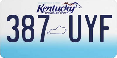 KY license plate 387UYF