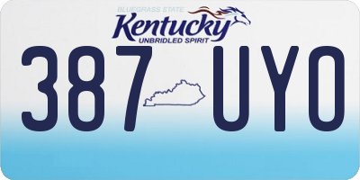 KY license plate 387UYO