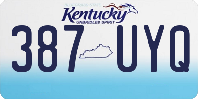 KY license plate 387UYQ