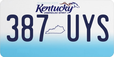 KY license plate 387UYS