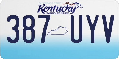 KY license plate 387UYV