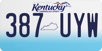 KY license plate 387UYW