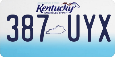 KY license plate 387UYX