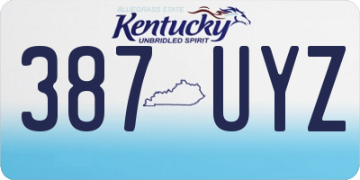 KY license plate 387UYZ