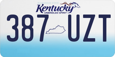 KY license plate 387UZT