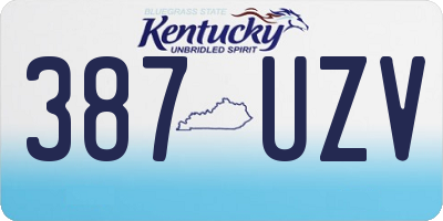 KY license plate 387UZV