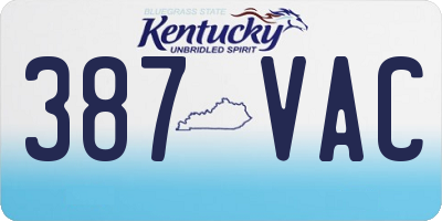 KY license plate 387VAC