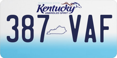 KY license plate 387VAF