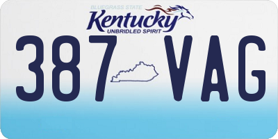 KY license plate 387VAG