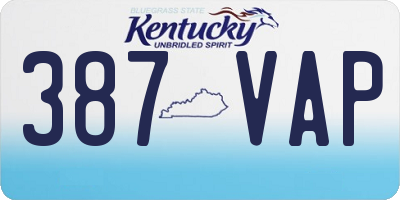 KY license plate 387VAP