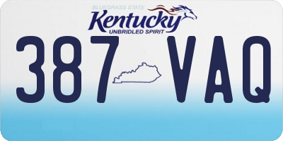 KY license plate 387VAQ