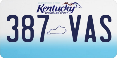 KY license plate 387VAS
