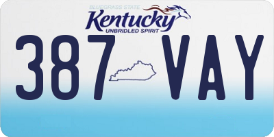 KY license plate 387VAY