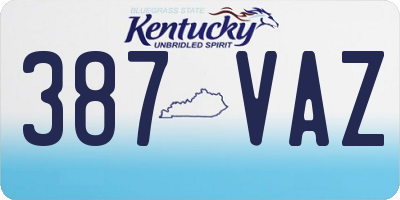 KY license plate 387VAZ