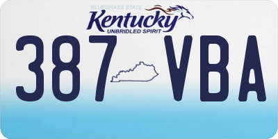 KY license plate 387VBA