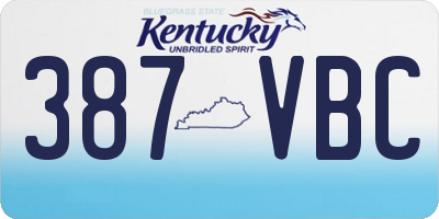 KY license plate 387VBC