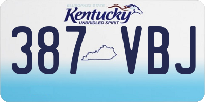 KY license plate 387VBJ