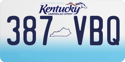 KY license plate 387VBQ