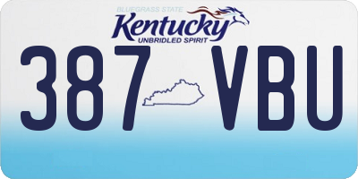 KY license plate 387VBU